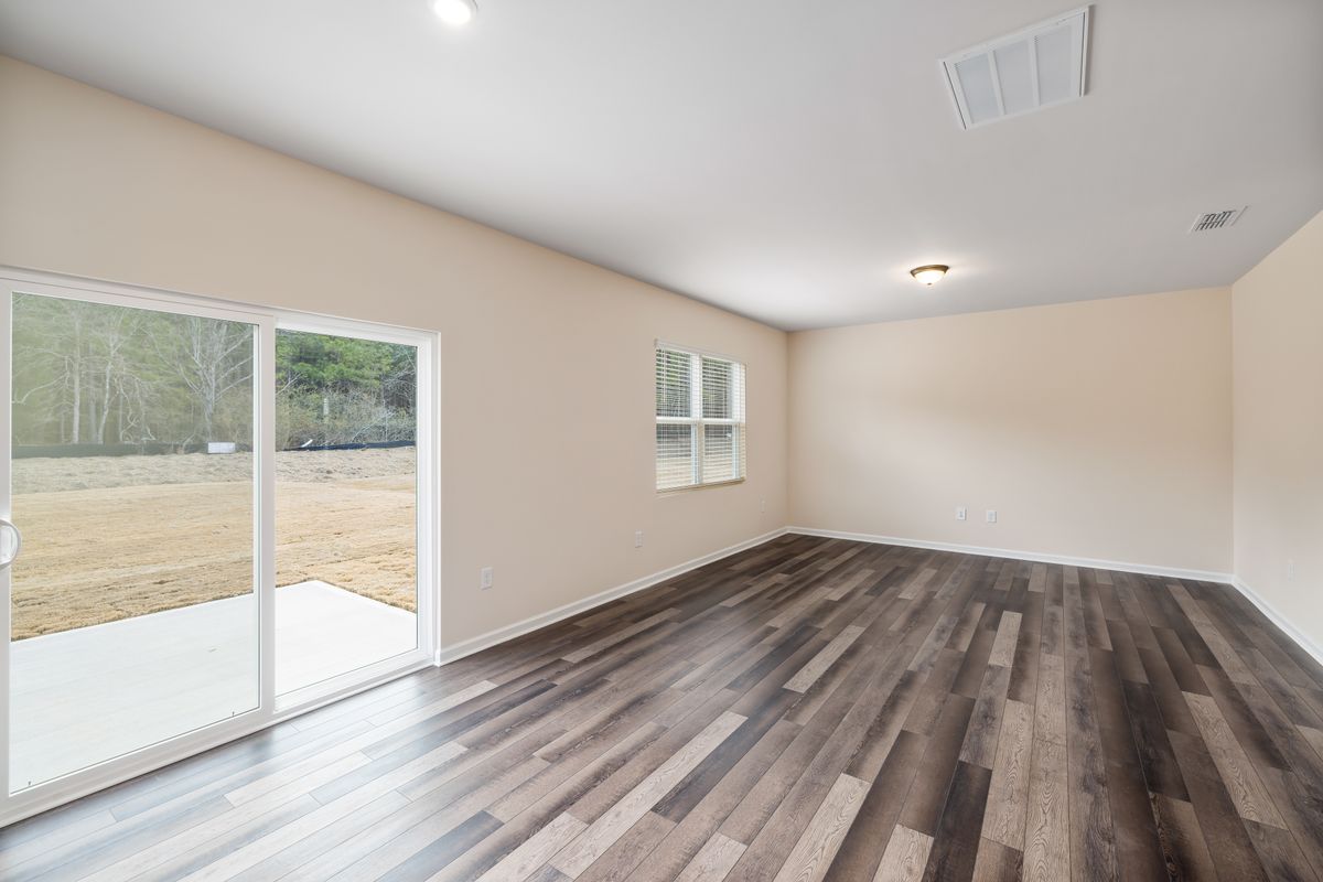 Wood flooring in an empty room